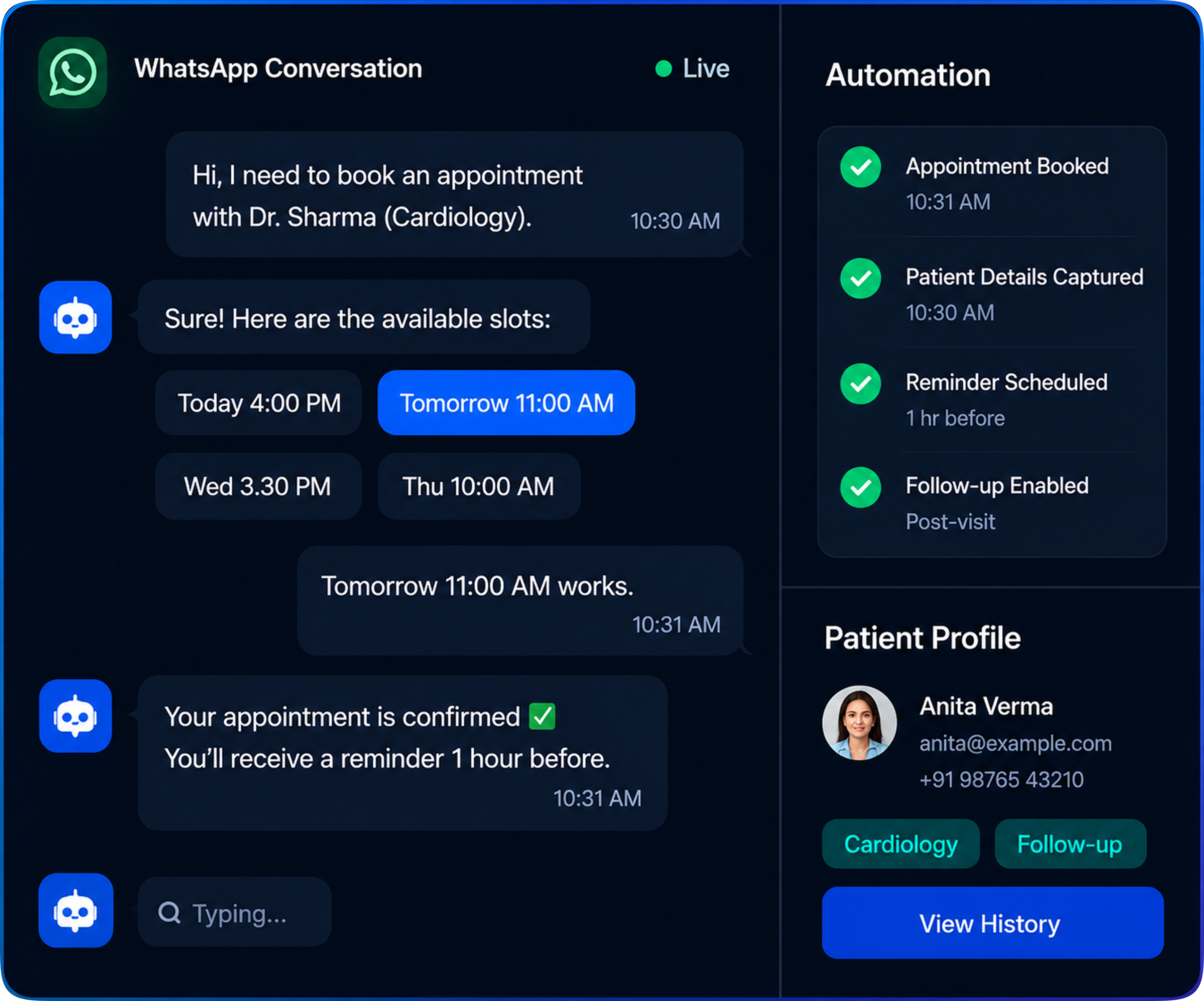 Healthcare automation card