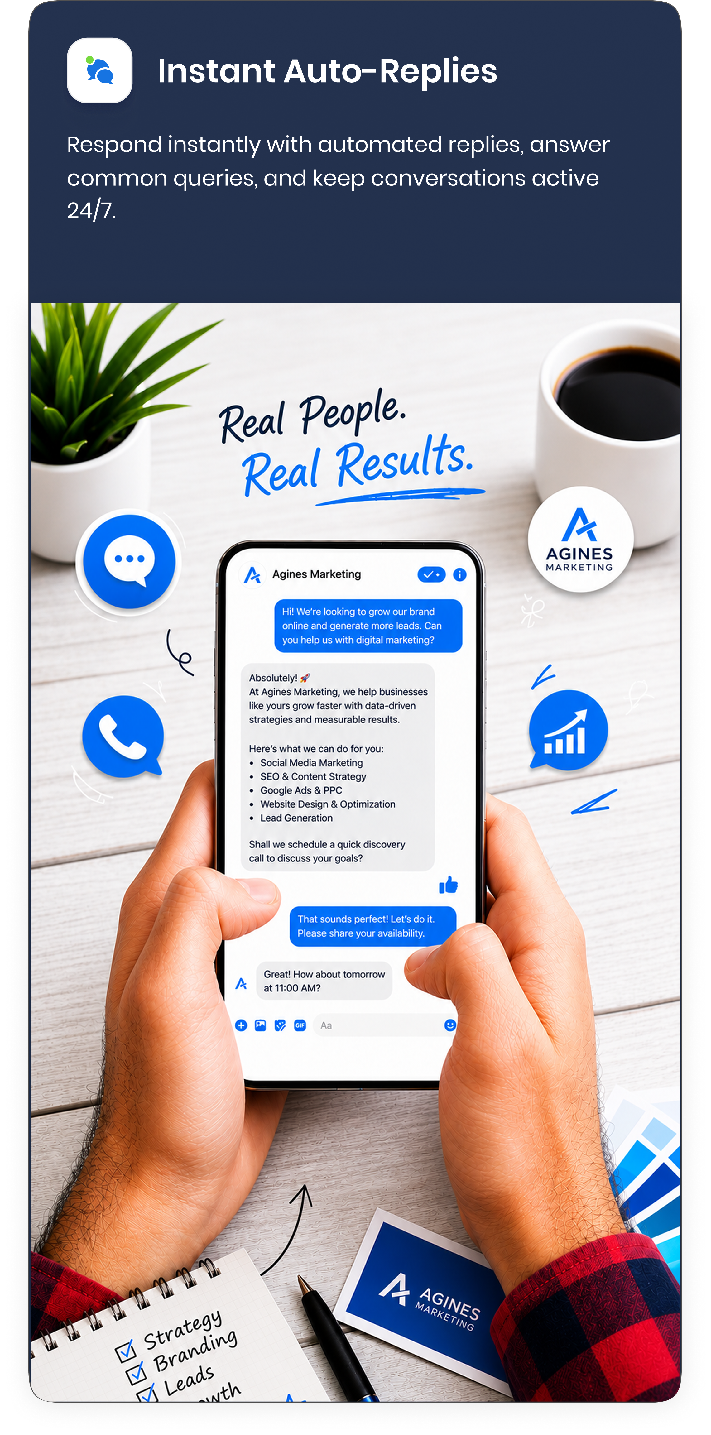 Live chat card