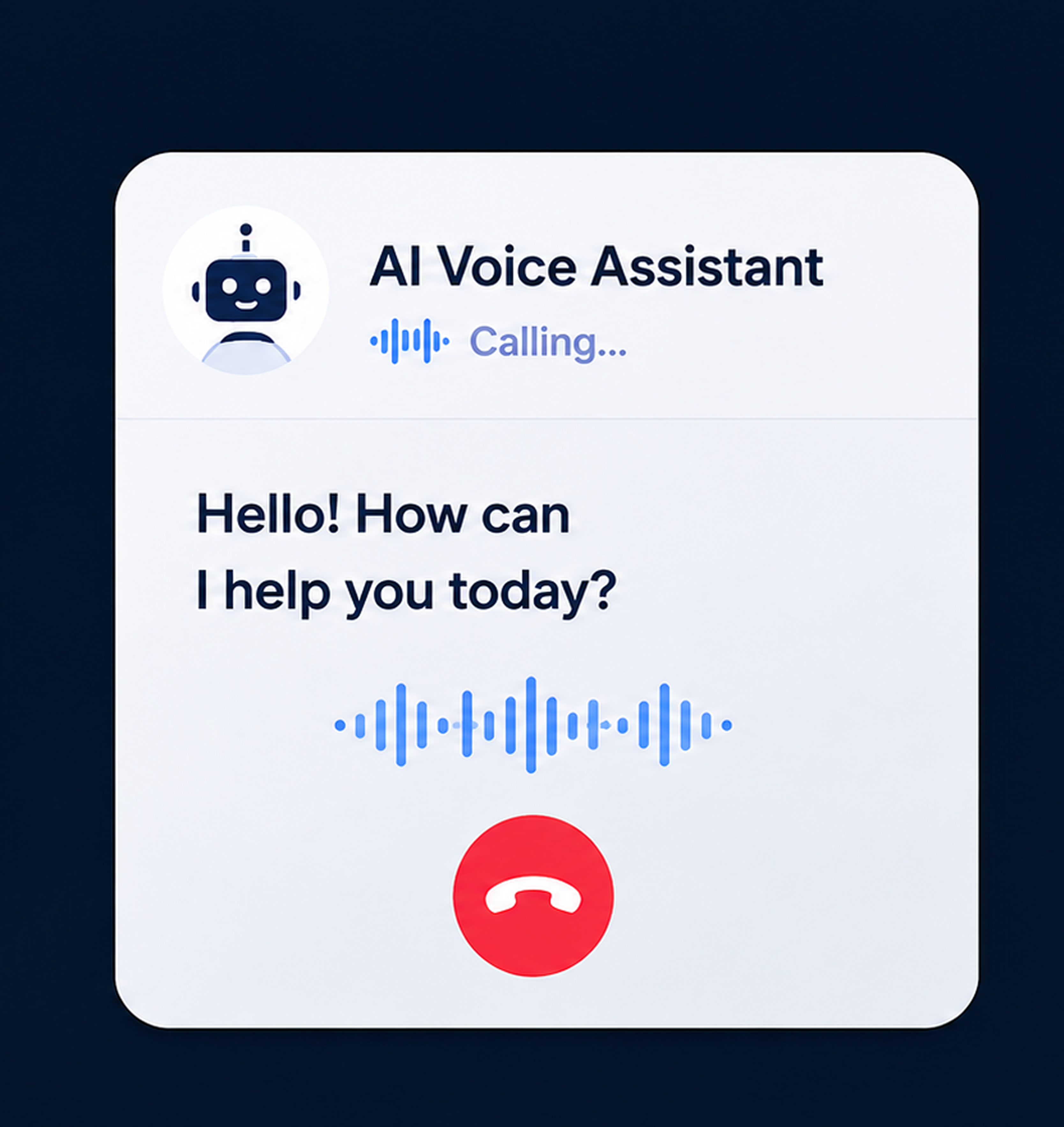 AI Voice Assistant call interface