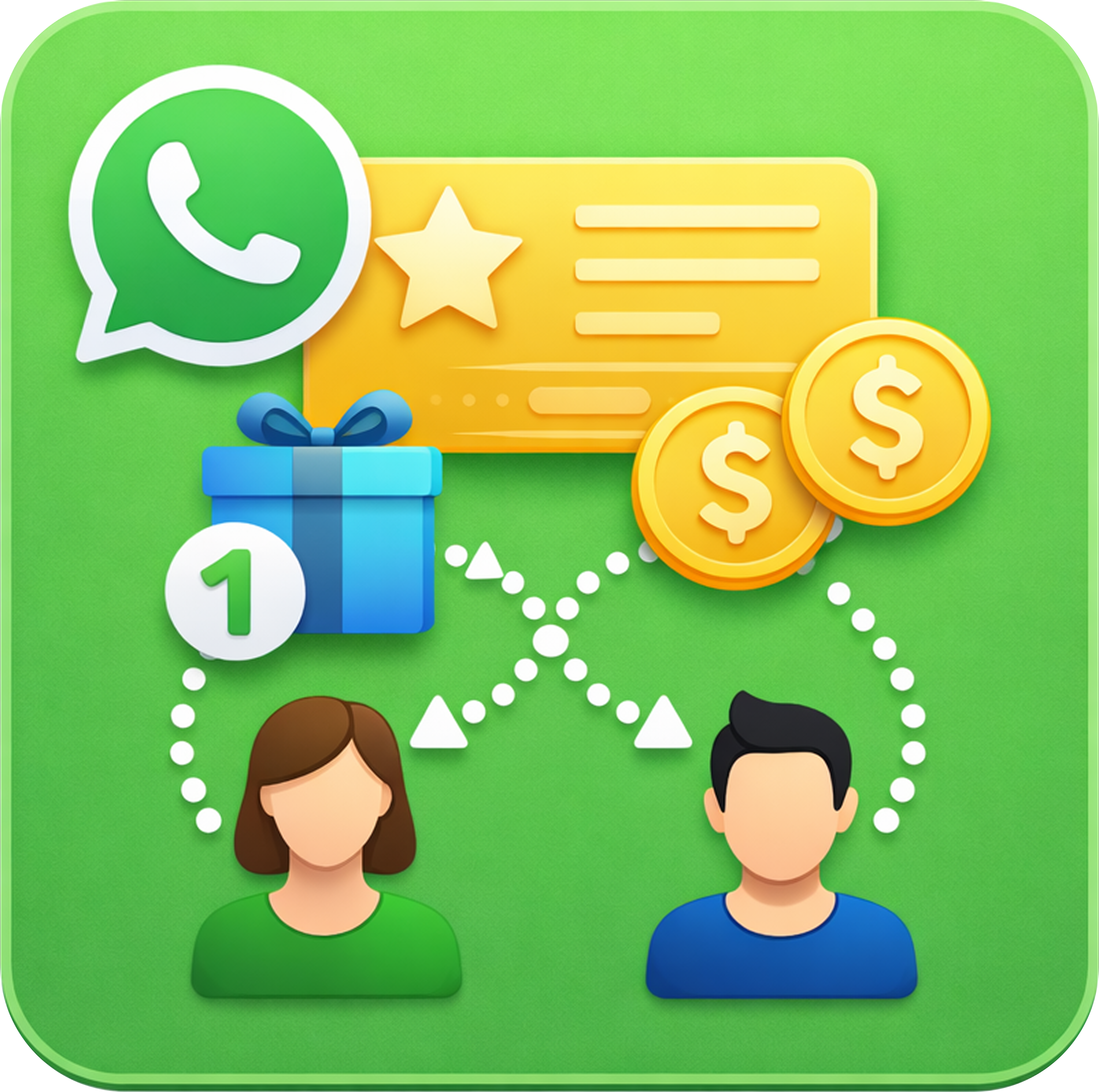 Referral and loyalty programs via WhatsApp icon