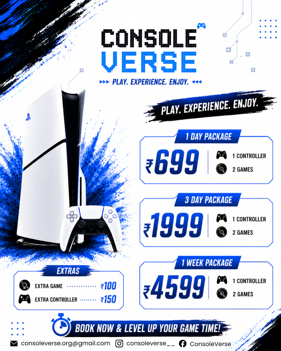 PS5 Rental in Kochi | Starting โน699 | ConsoleVerse | Doorstep Delivery for rent in Kochi