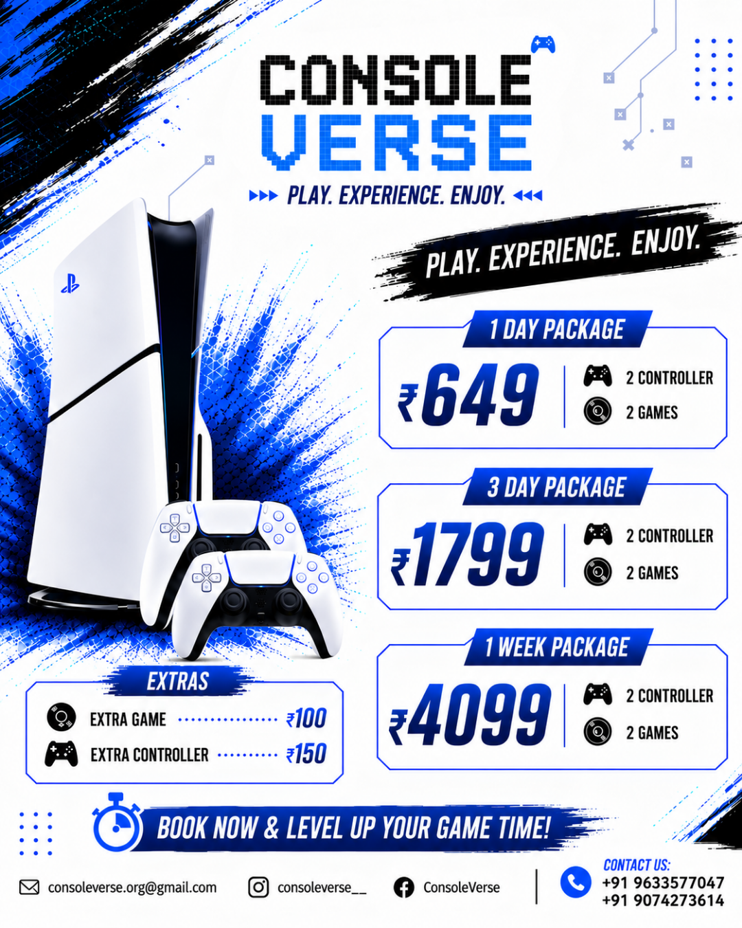 PS5 Rental in Kochi | Starting ₹699 | ConsoleVerse | Doorstep Delivery for rent in Kochi