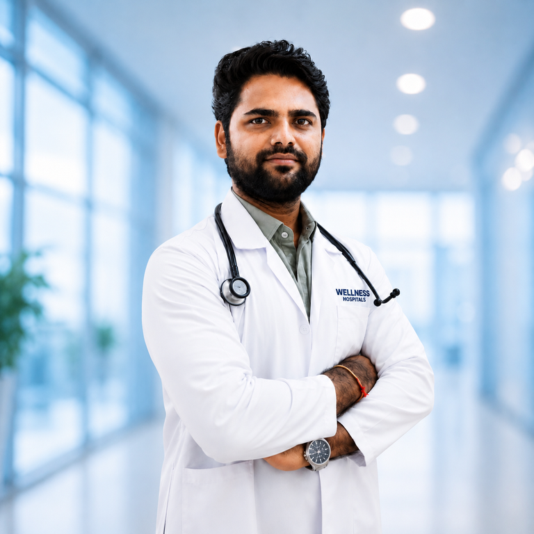 Portrait of Dr Guguloth Vivek Naik at Wellness Hospitals