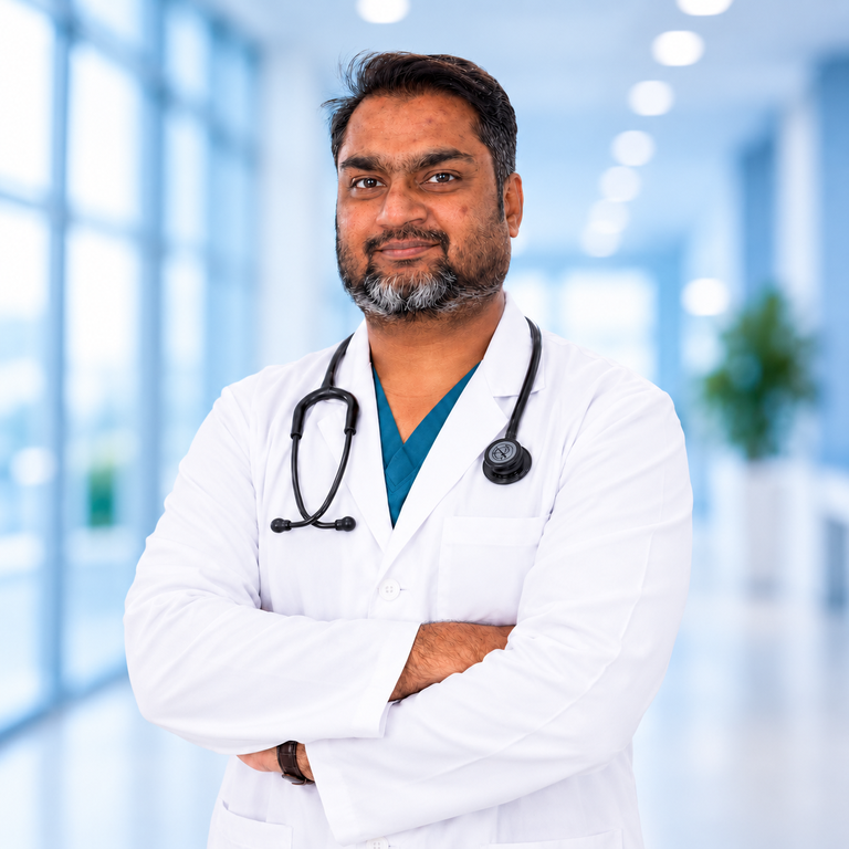 Portrait of Dr Gulam Mustafa Ather at Wellness Hospitals