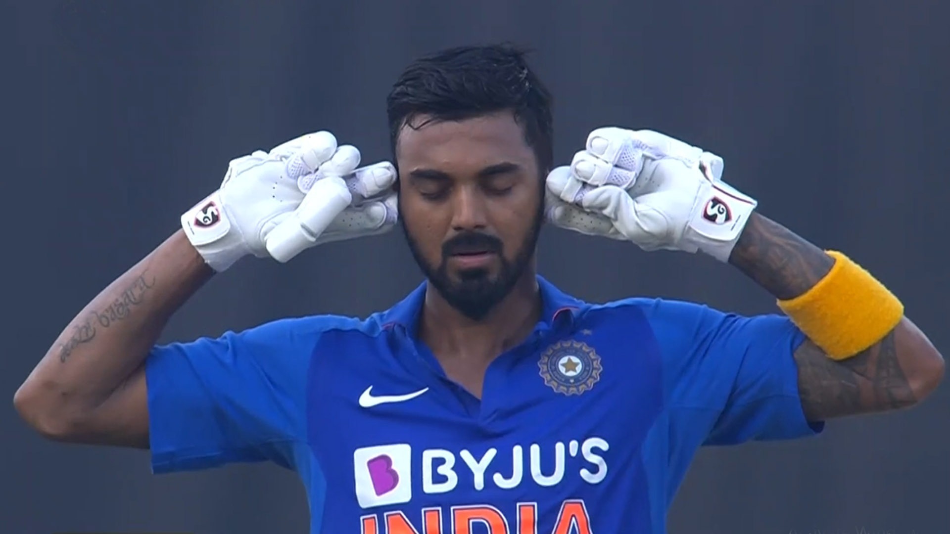 KL Rahul stars with a century and a mystery celebration