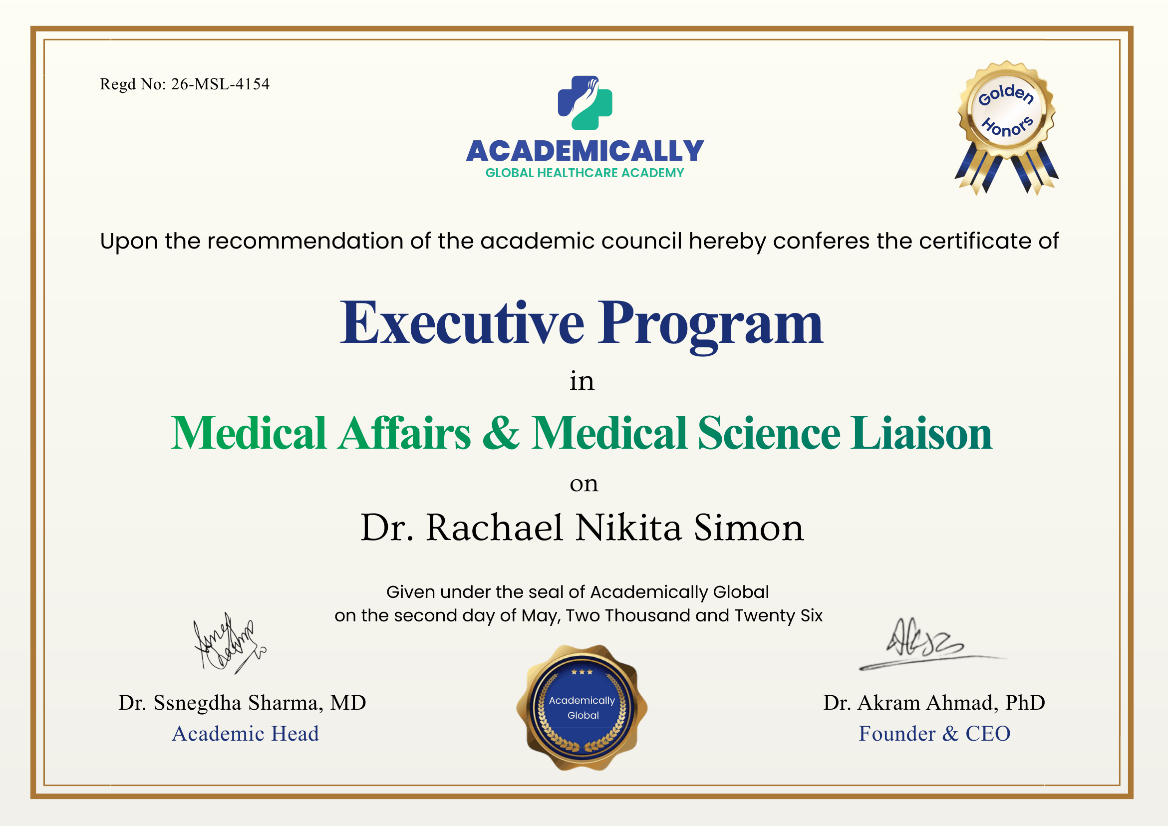 MSL Certificate