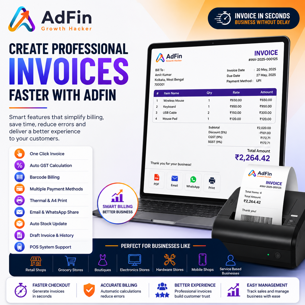 Create Professional Invoices Faster with AdFin