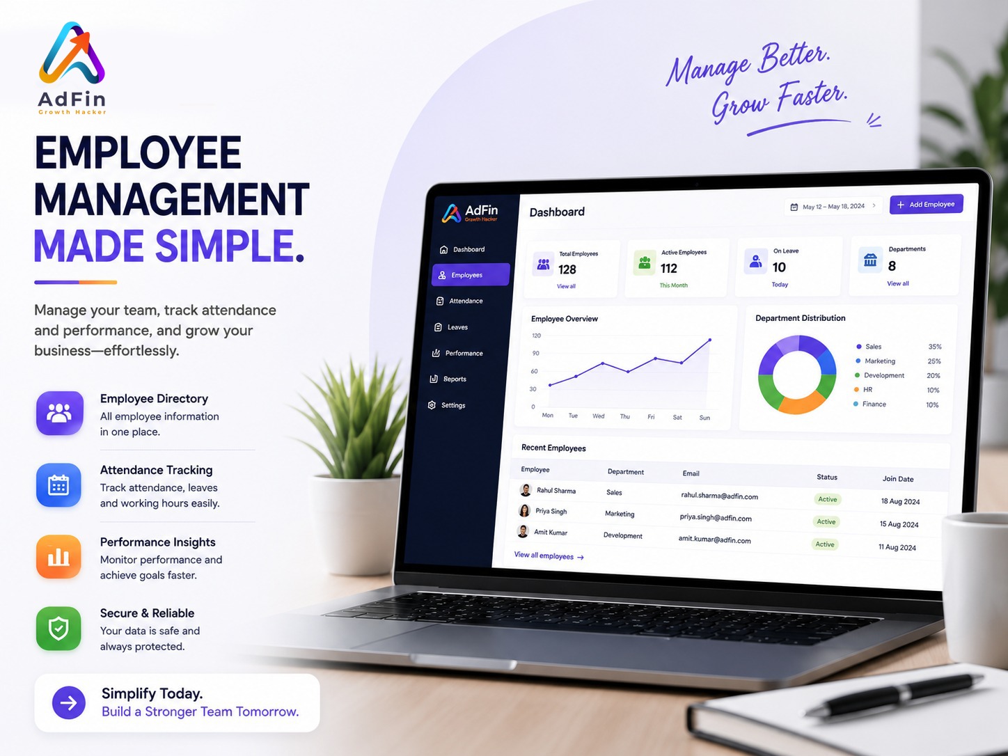 Manage Your Growing Team Smarter with AdFin Employee Management