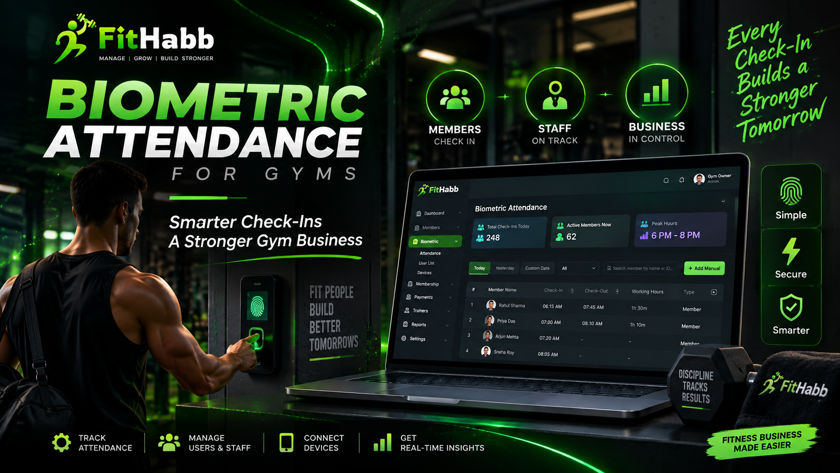 FitHabb Biometric Attendance: Smarter Check-Ins for Smarter Gyms