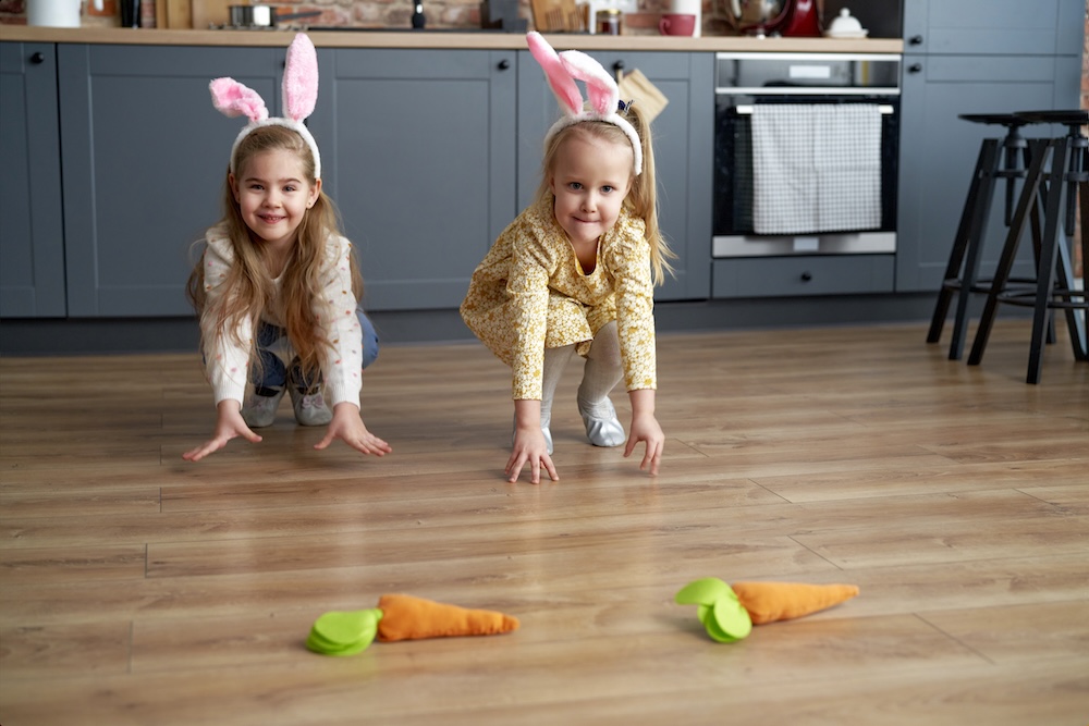 Kids playing animal walks