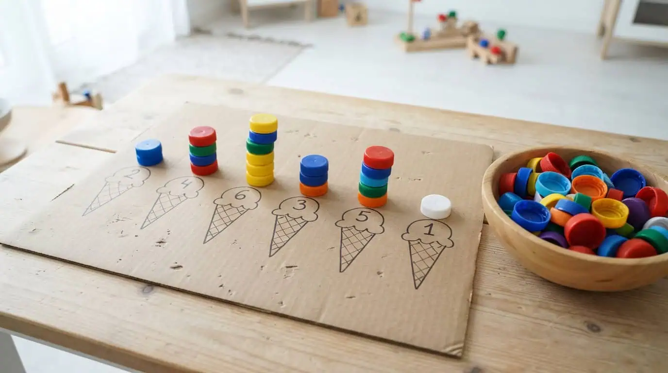 Bottle Caps Ice Cream Counting Board