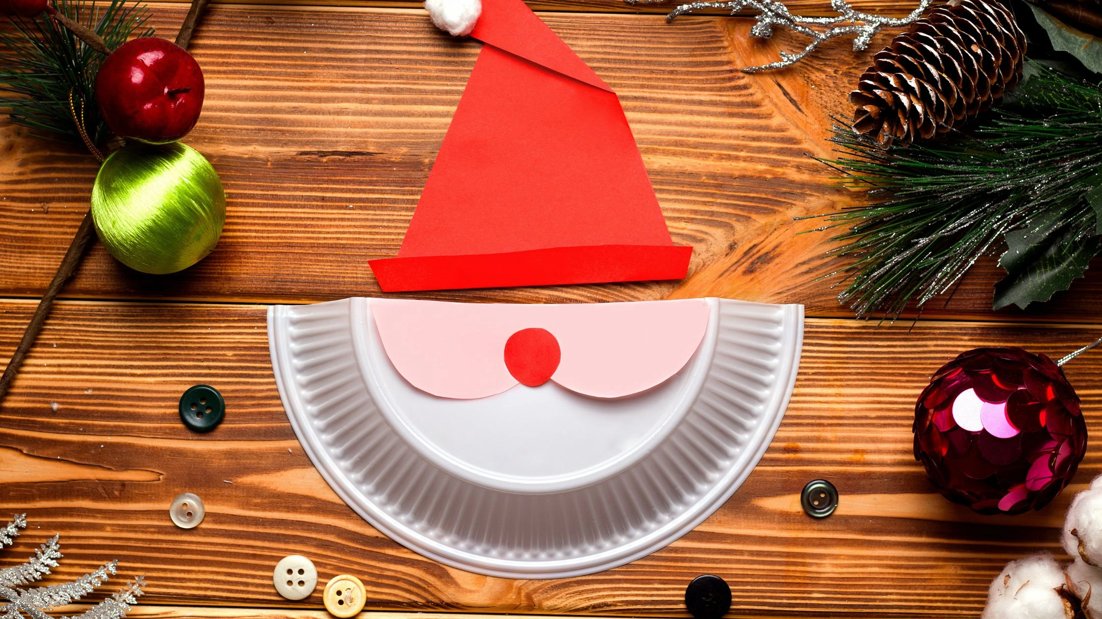 Paper plate santa