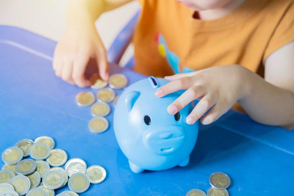 Placing Coins in a Piggy Bank