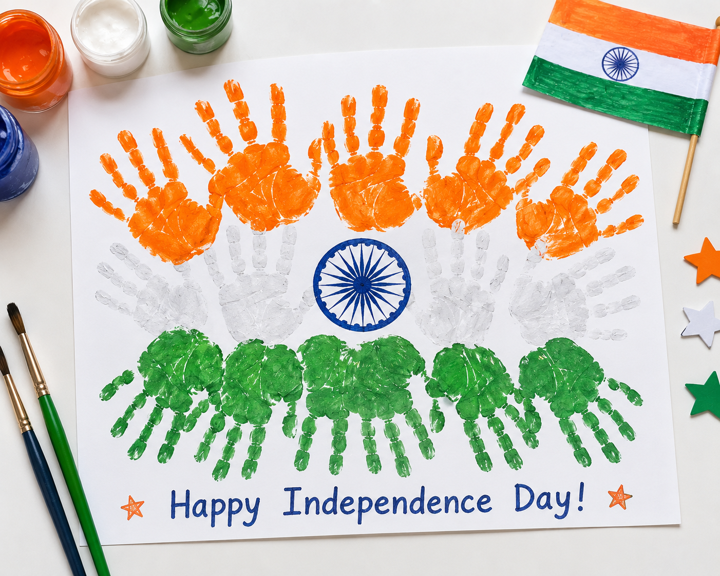 Handprint Indian Flag