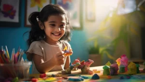 young-preschooler-makes-paper-paint-craft-classroom-lessons