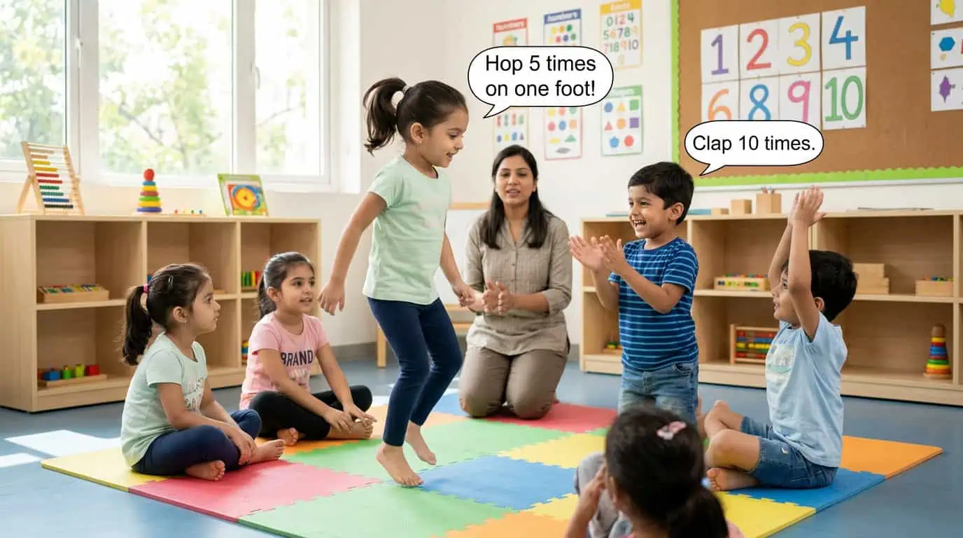 Math Races Using Different Body Parts