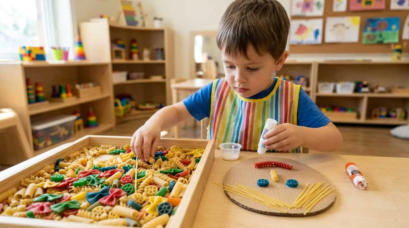 Pasta Self-Portrait Sensory Tray