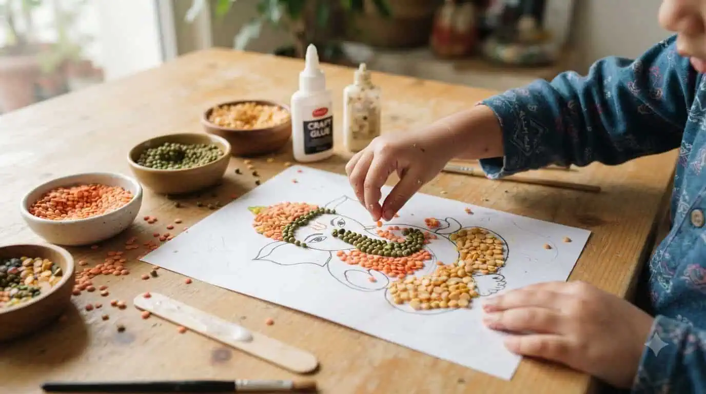 Lentil Ganesha Art