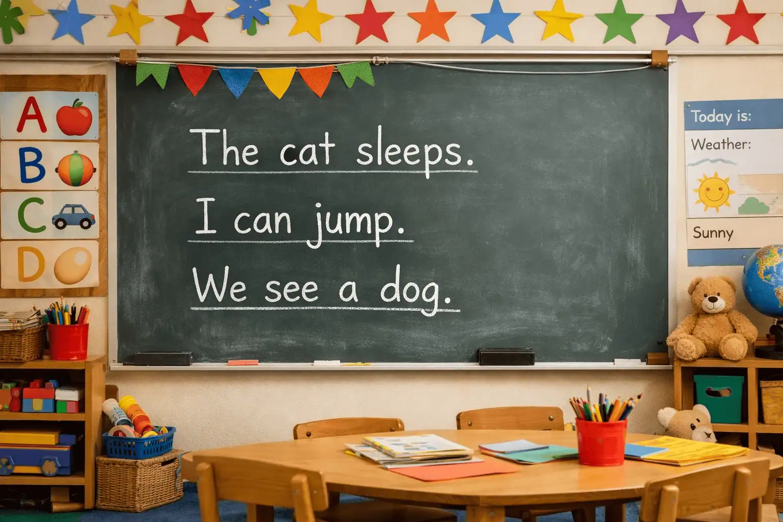 Three-word sentences