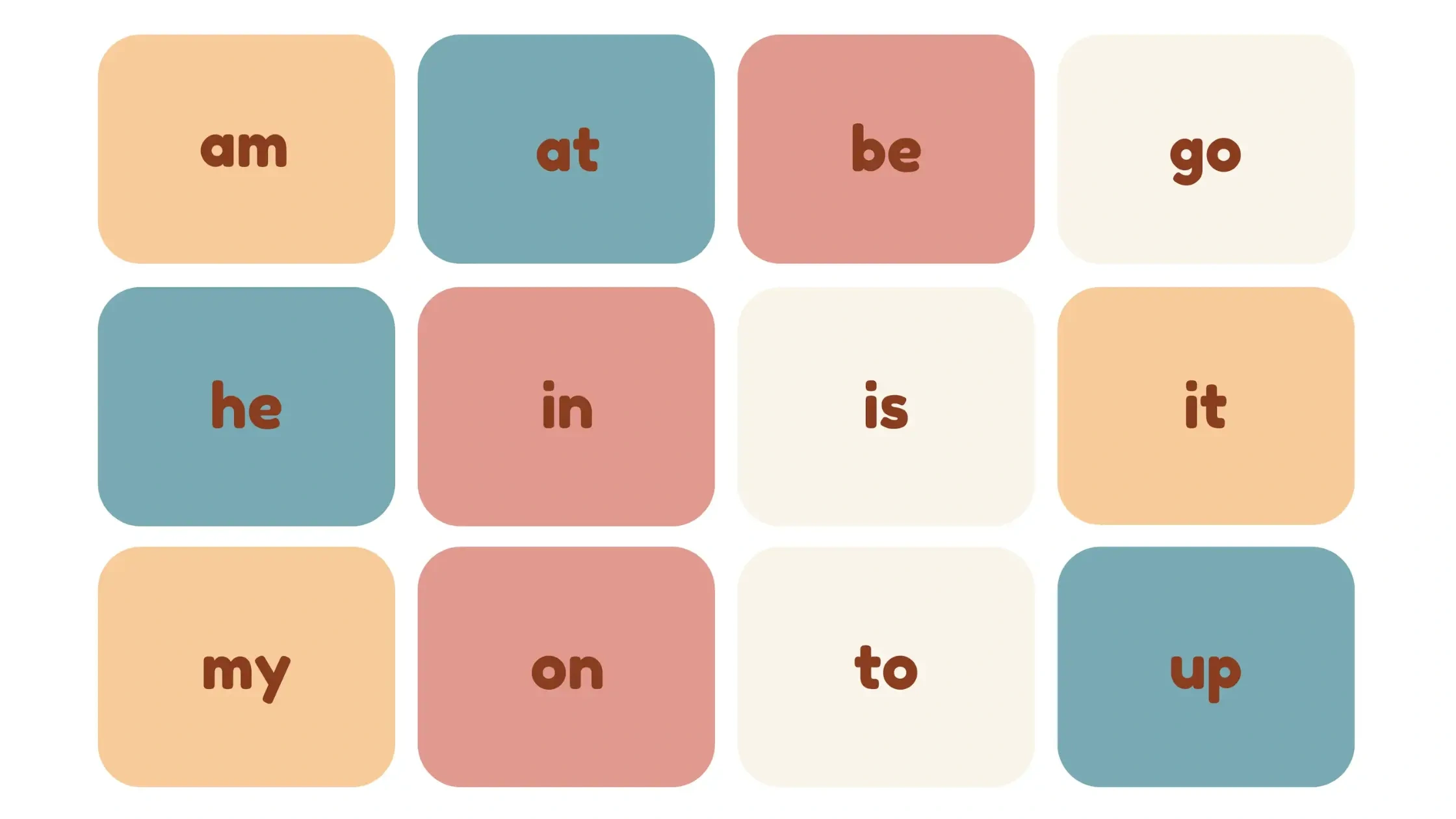 Two-letter words for preschoolers