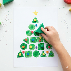 Shape Christmas Tree Sponge Art