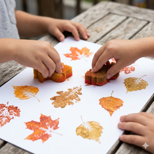 Autumn Leaf Sponge Painting