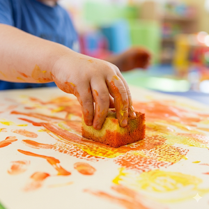 Sponge Finger Painting