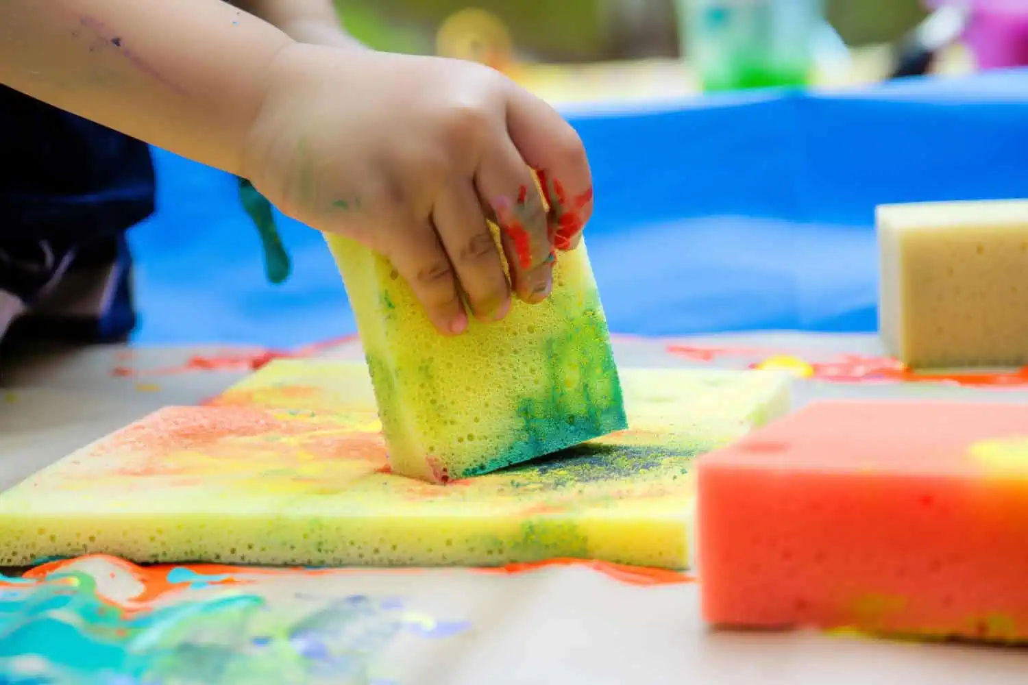 Sponge painting for kids