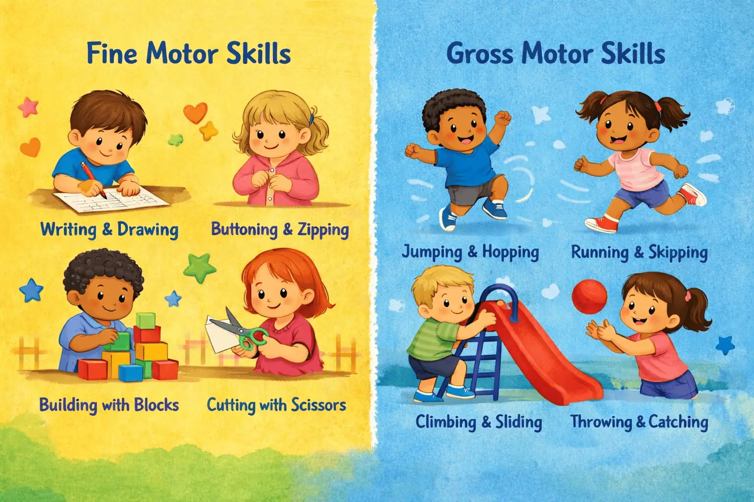 Fine vs. gross motor skills