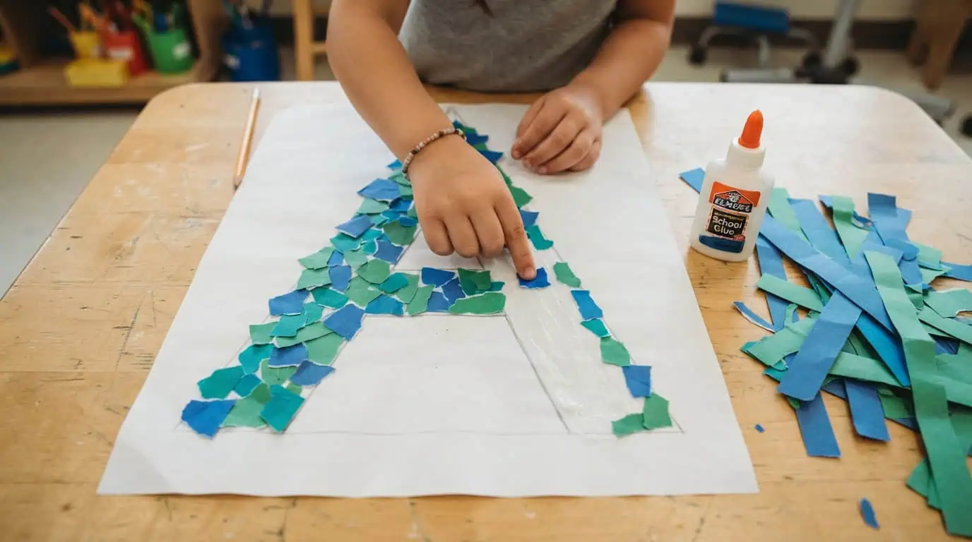 Build Letters with Torn Paper
