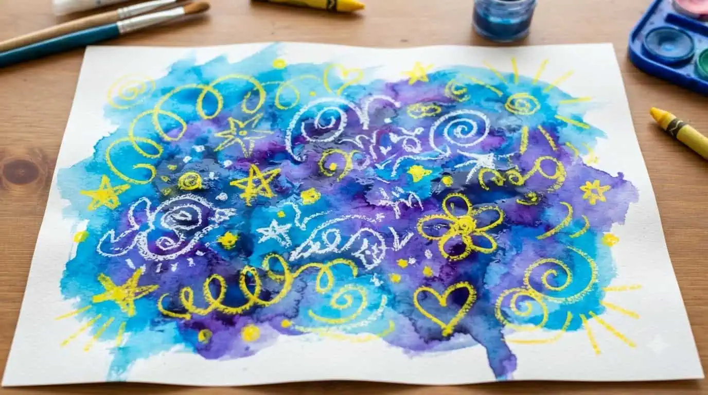Wax Resist Scribbles