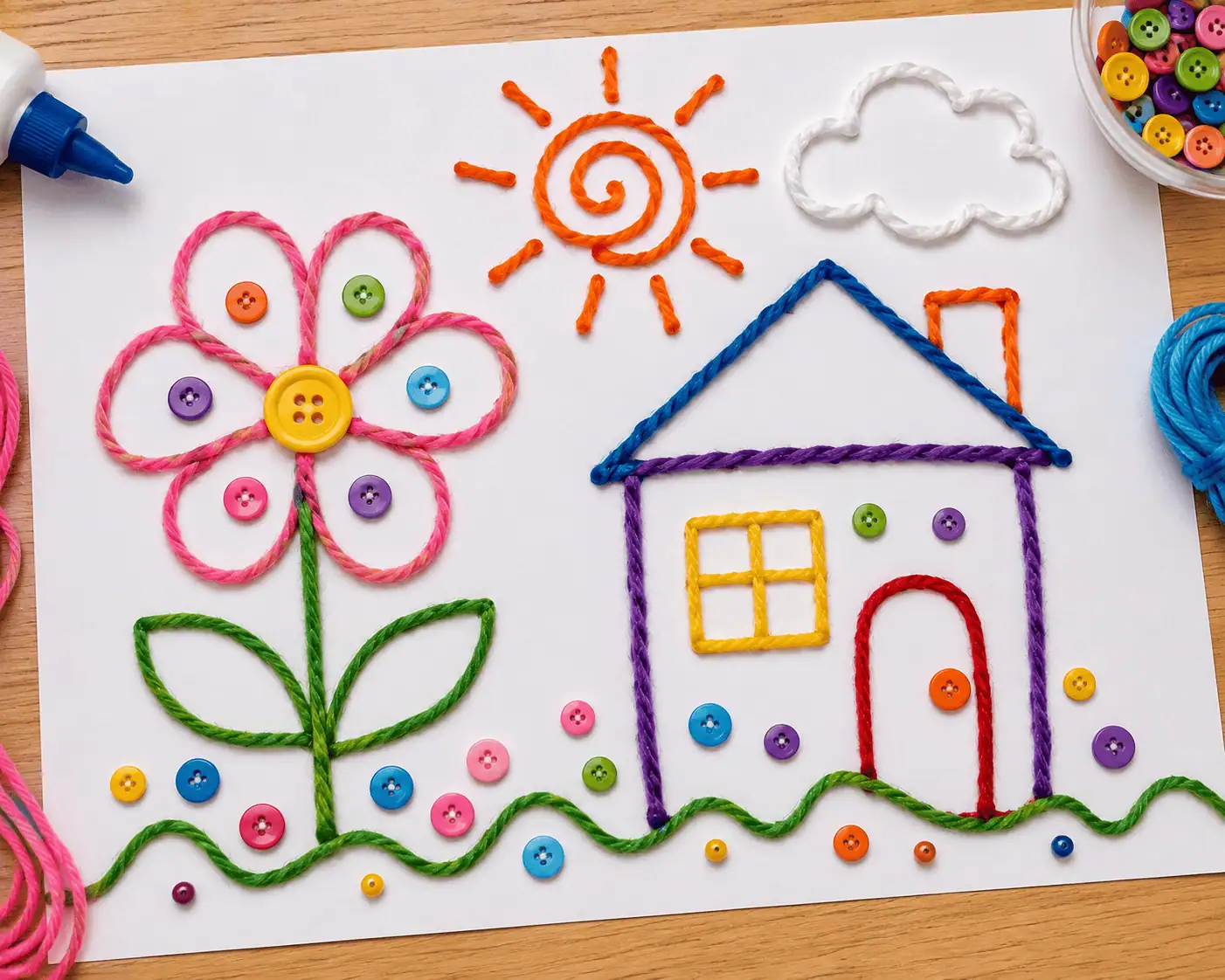 Button and Thread Art
