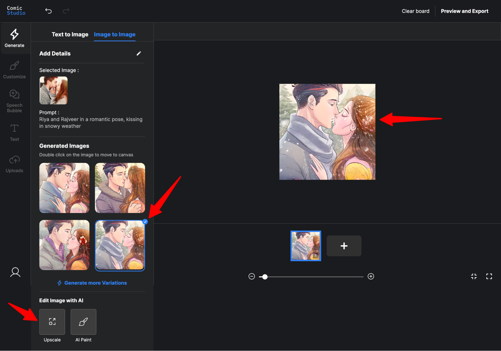 Mobile interface showing comic library with colorful thumbnails and titles