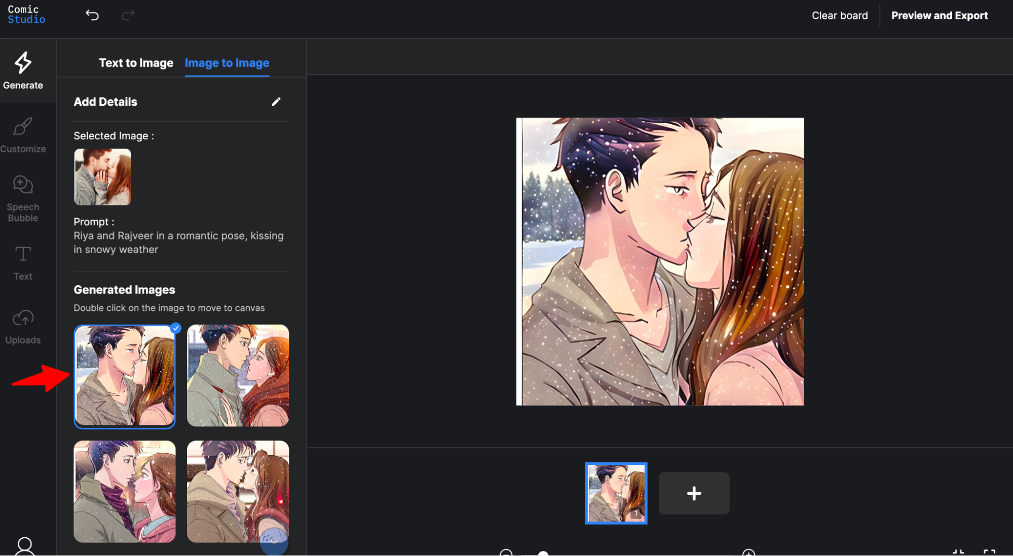 Dashboard showing comic performance metrics like views, likes, and engagement stats