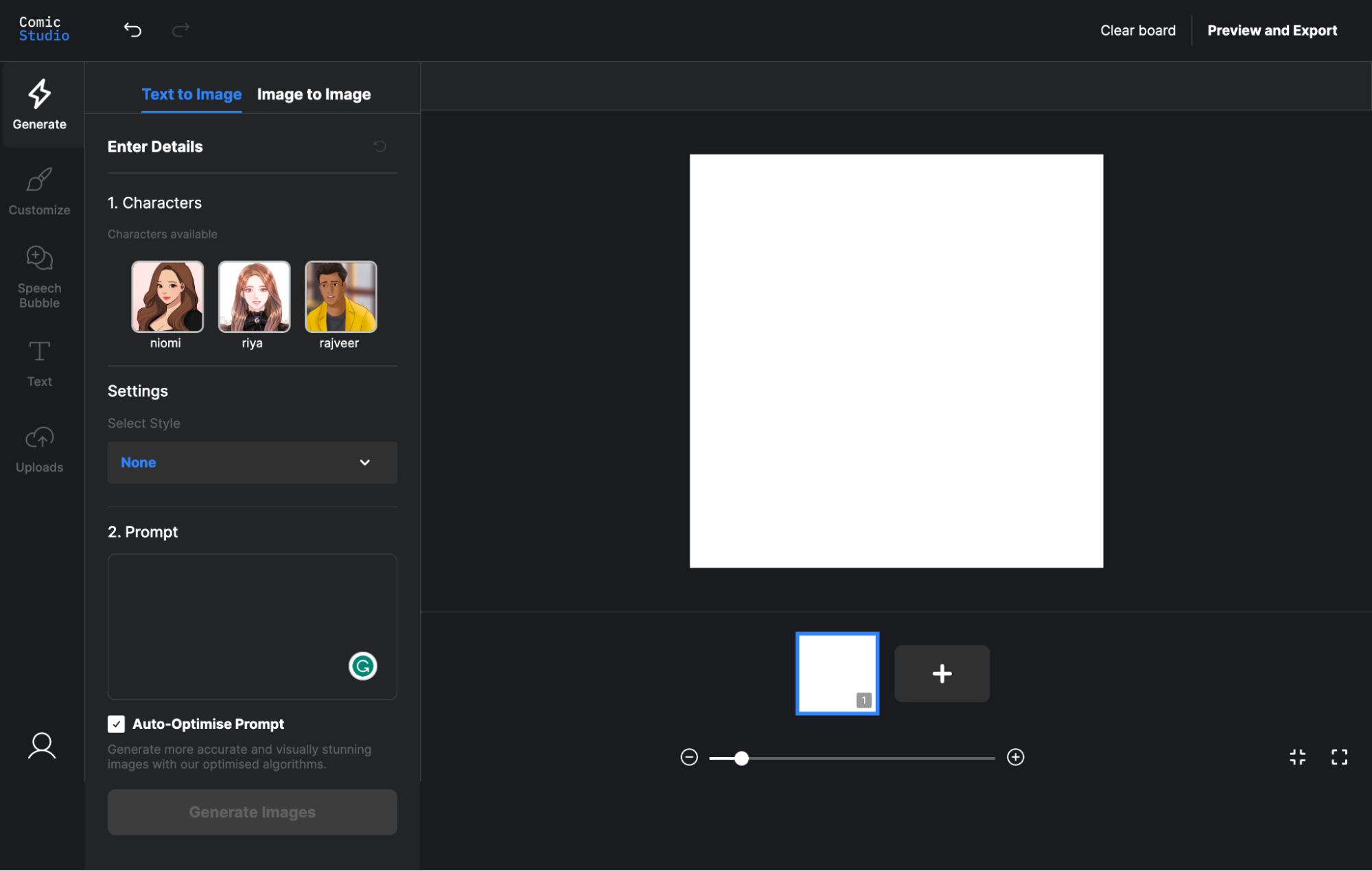 Comic creation platform with drawing tools and panel layout on a digital canvas