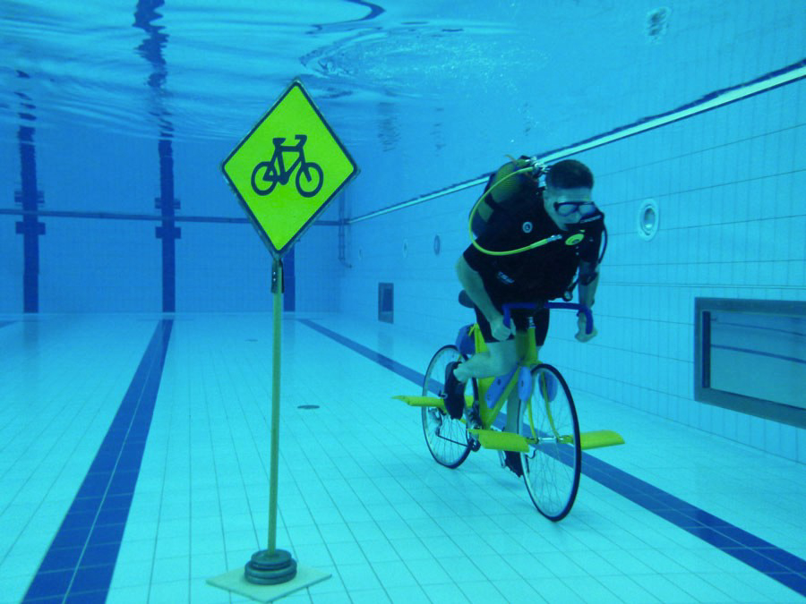 cycling under water