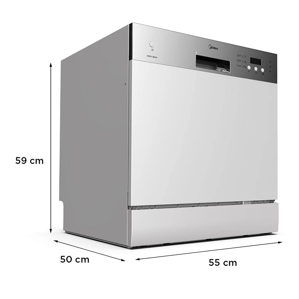 MIDEA WQP8-3802D 8 Place Table Top Dishwasher – Silver
