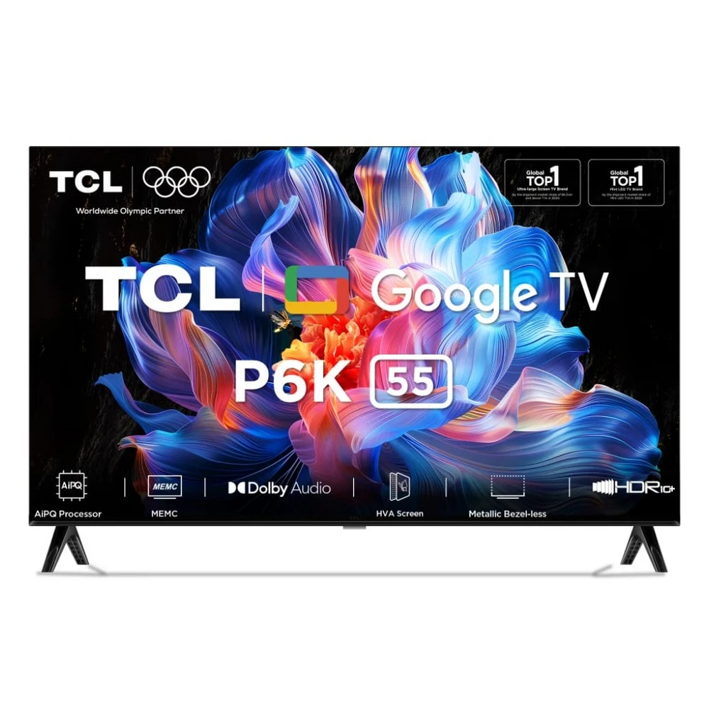 TCL 55P6K 55″ 4K UHD Google TV – AiPQ Processor, HDR10+