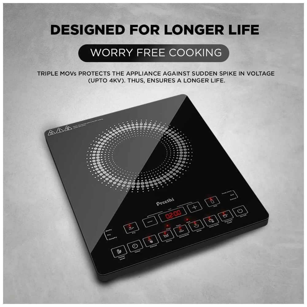 Preethi IC125 2100W Induction Hob Black|Buy at Viveks