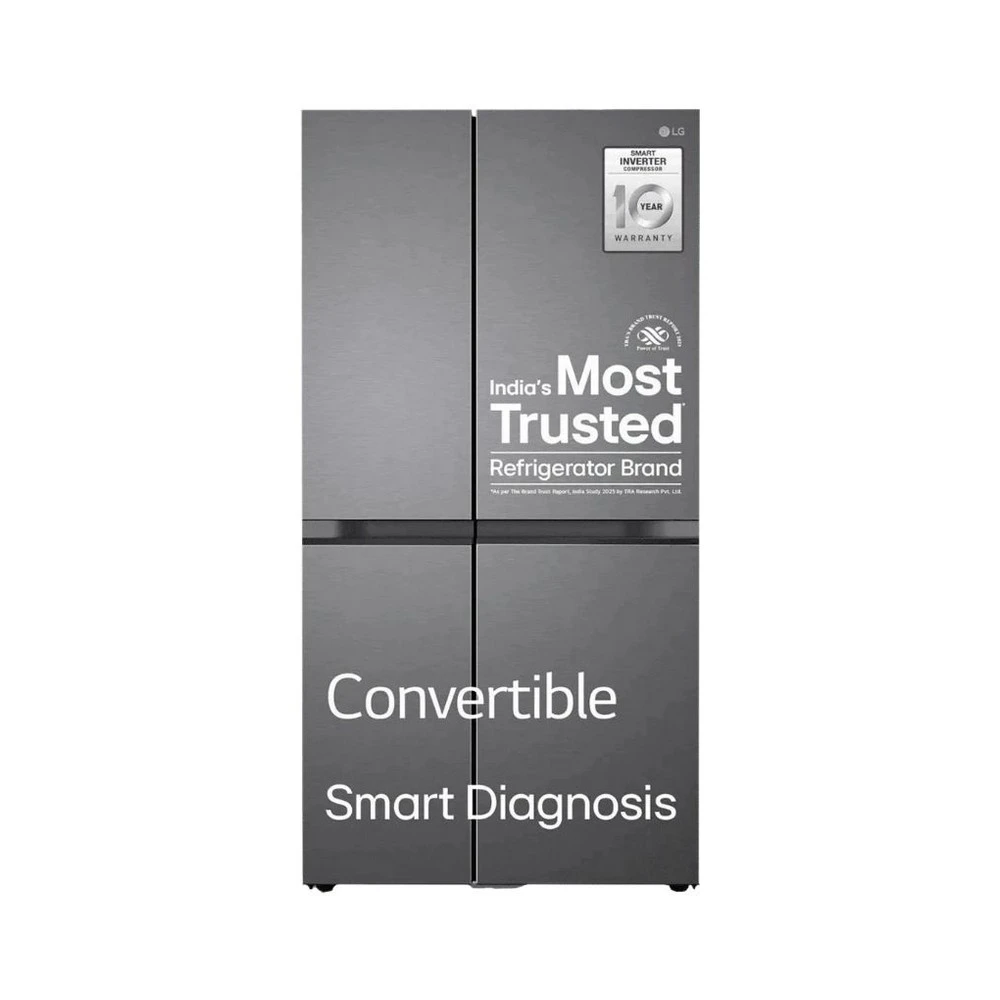 LG 650 Litres Side by Side Refrigerator GL-B257JDS3 | Dazzle Steel Finish