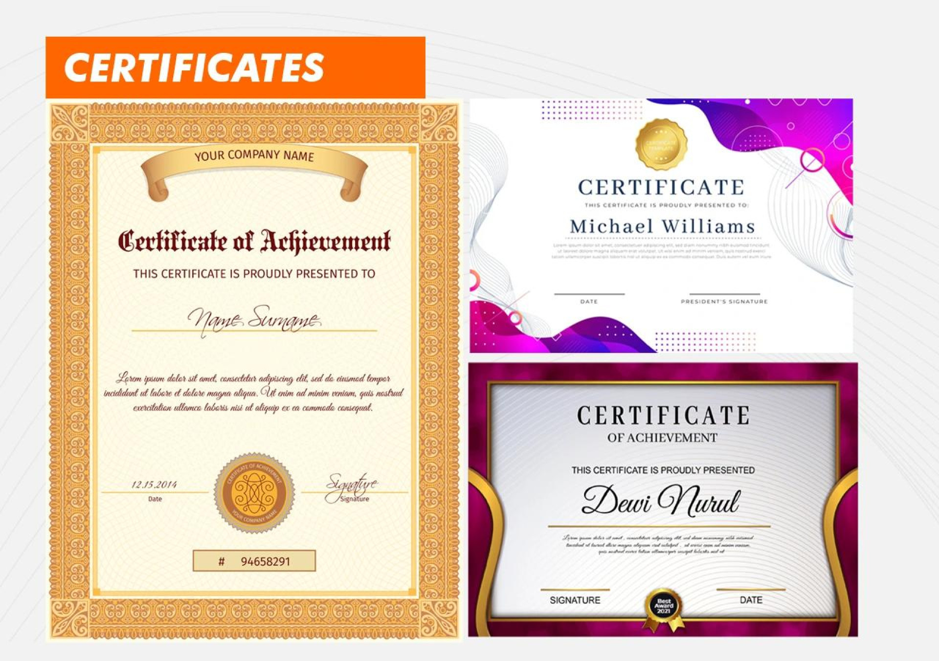 Certificates