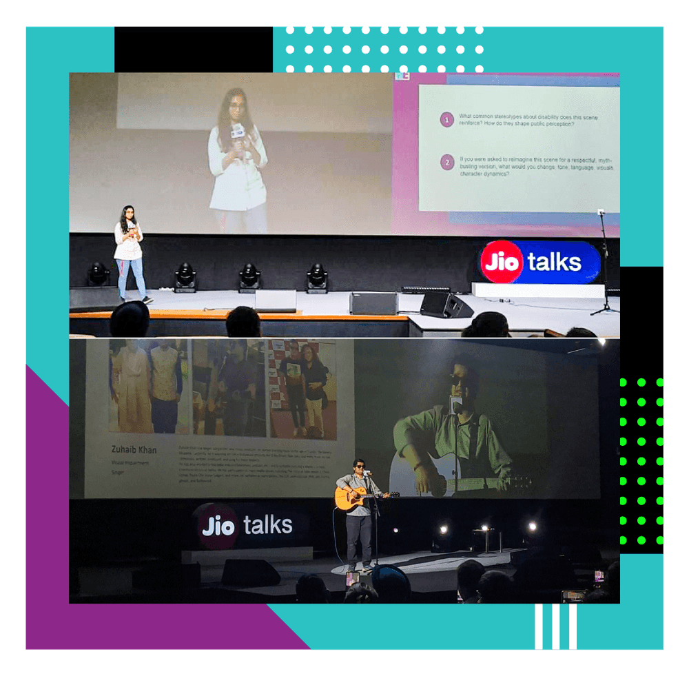 Laharee and Zuhaib at the Reliance Jio Talk.