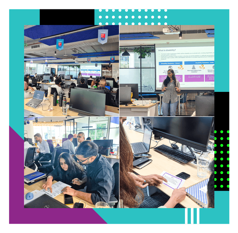 A collage of employees engaged at the sensitization session at Michael Page.
