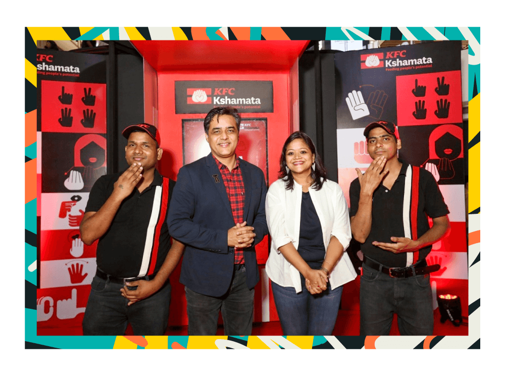 KFC India leaders with SHI employees at Project Kshamata.