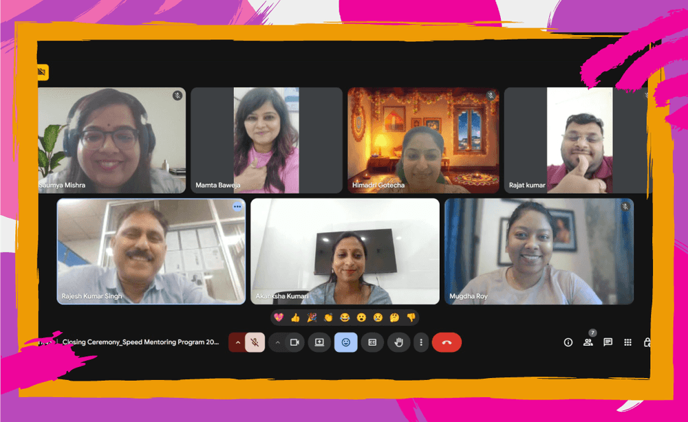 A screenshot from the closing session of the speed mentorship program. 