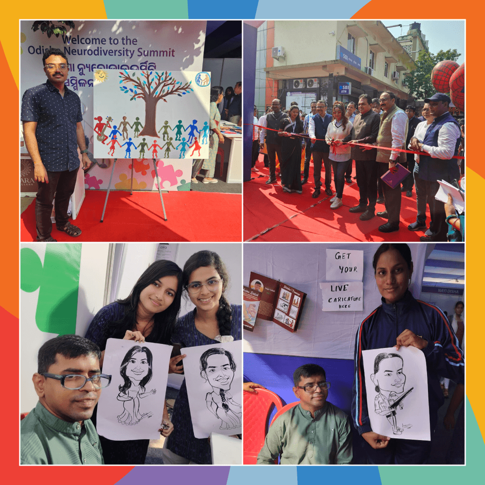 Images of R Kedhar and Anjan Satish at the Odisha Neurodiversity Summit 2025.