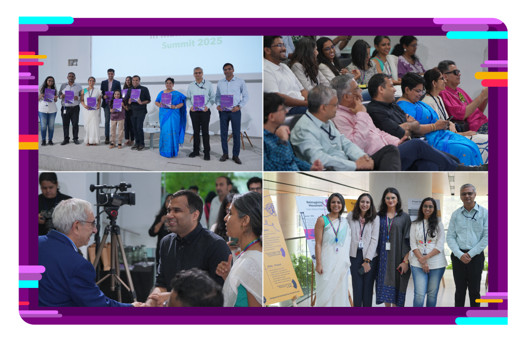 Snippets from the EmployAbility summit- Vineet and panel with the manufacturing toolkit (Top), followed by Vineet meeting Adi Godrej and Laharee and Juhi with the Godrej team (Bottom).