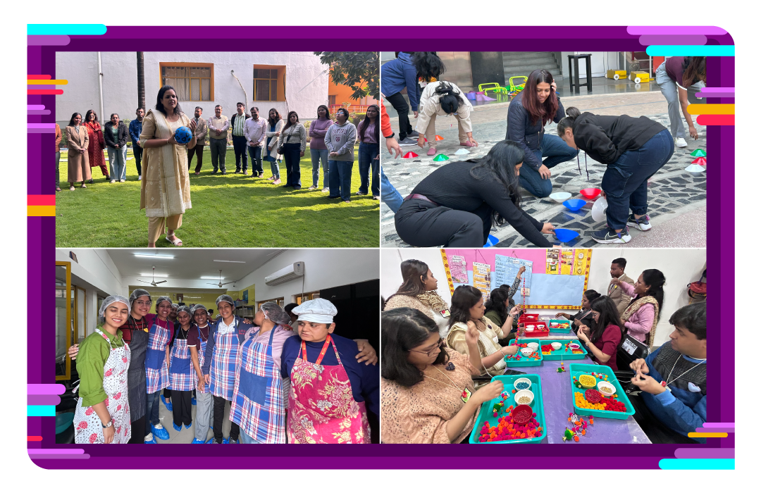 Snippets from the one day Immersion of Nestle's women leaders involved in different activities- baking, quilling, group activities.