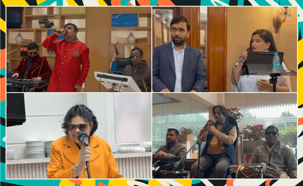 Sagar & Band in Chandigarh (Top left), Ankita & Arjun in Udaipur (Top Right), Shibani in Kolkata (Bottom left) and Ankur & Band in Delhi (Bottom right).