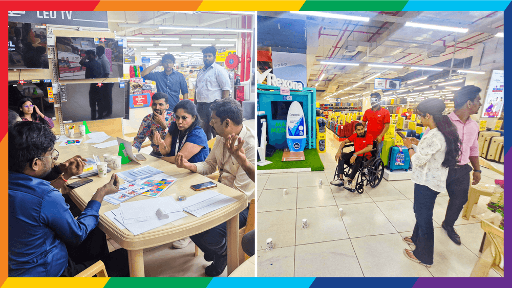 Employees and Customers getting sensitized at Reliance Retail in Bangalore and Mumbai.